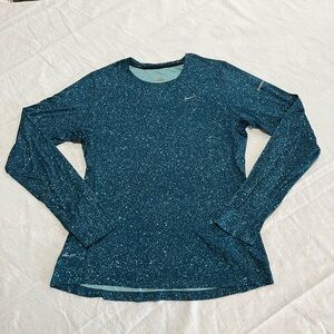 Nike Women's Speckled Teal Long Sleeve Tee